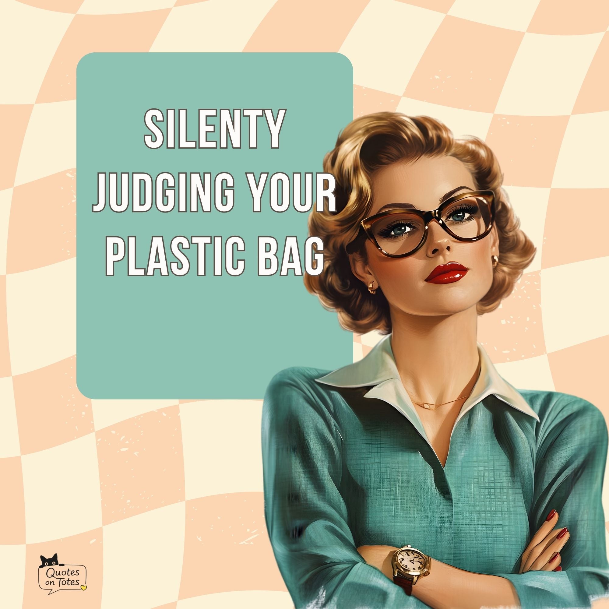 Silently Judging Retro Tote Bag