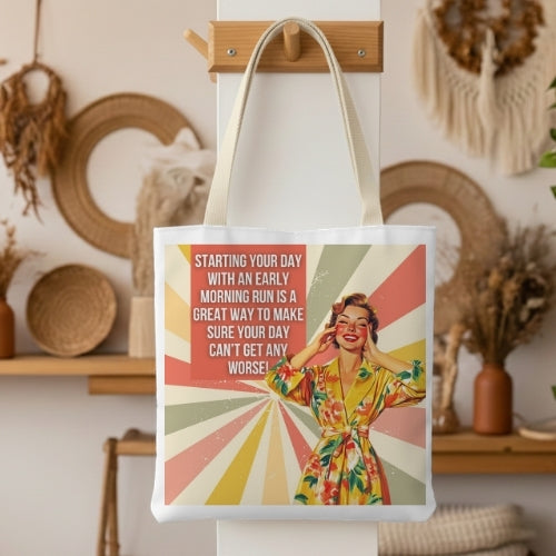 Morning Run Retro Tote Bag