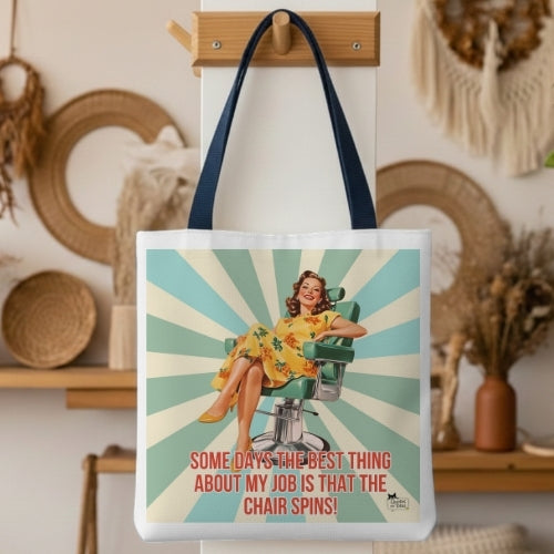 The Chair Spins Retro Tote Bag