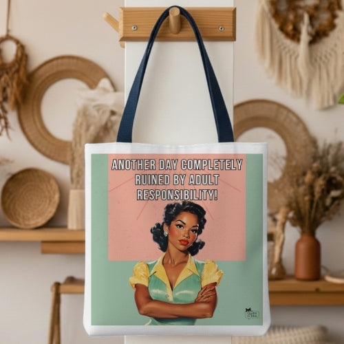 Adult Responsibility Retro Tote Bag