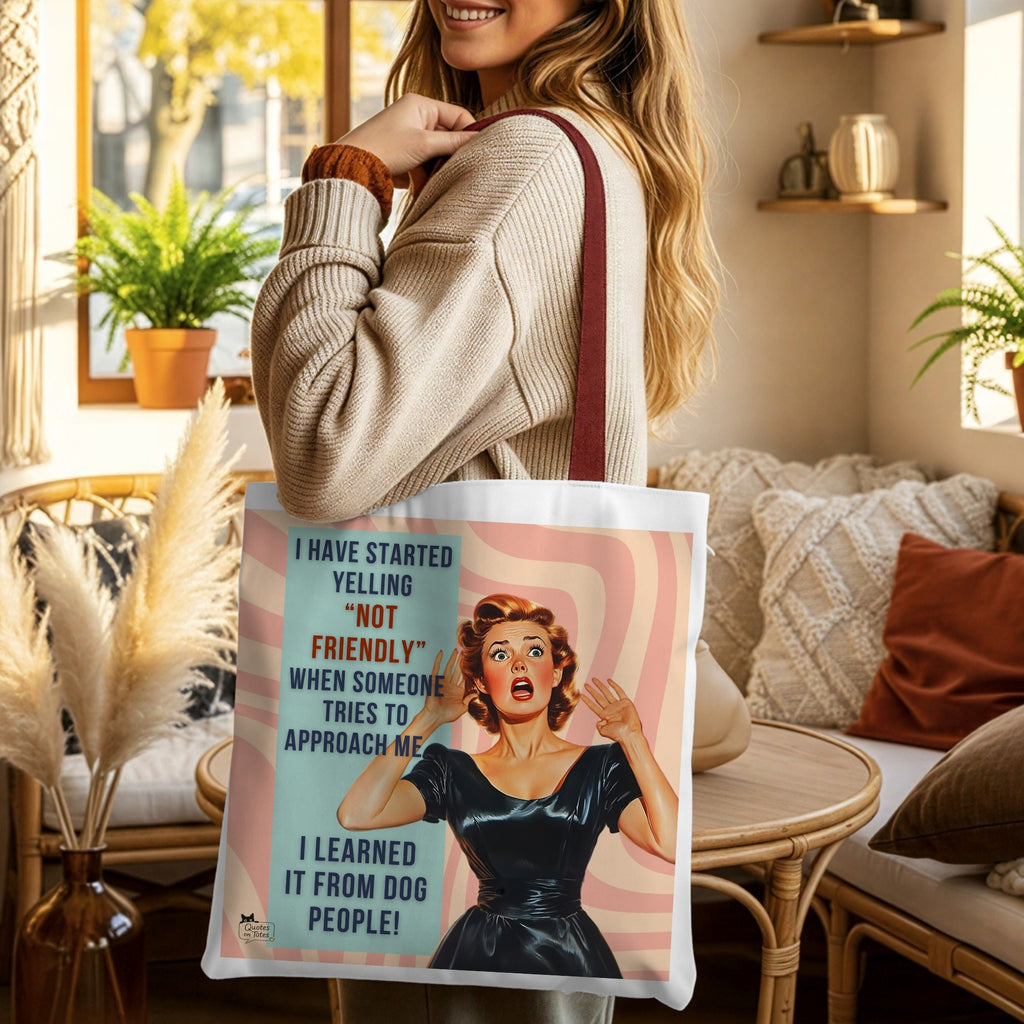 Not Friendly Retro Tote Bag