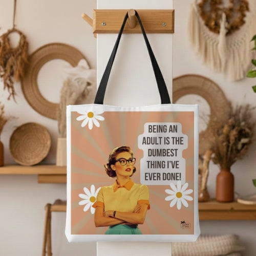 Dumbest Thing Retro Tote Bag