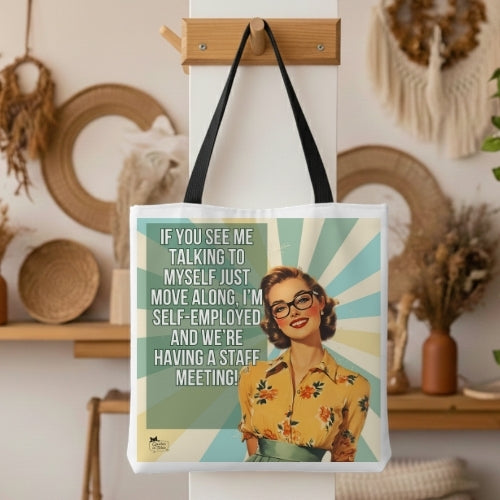 Staff Meeting Retro Tote Bag