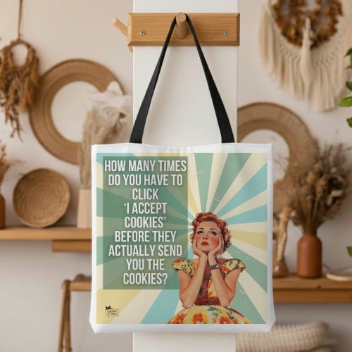 Accept Cookies Retro Tote Bag
