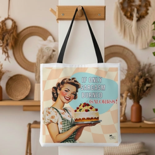 Sarcasm Burns Retro Tote Bag