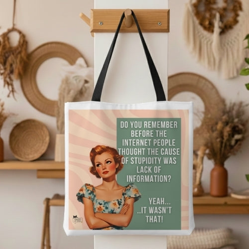 Lack of Information Retro Tote Bag