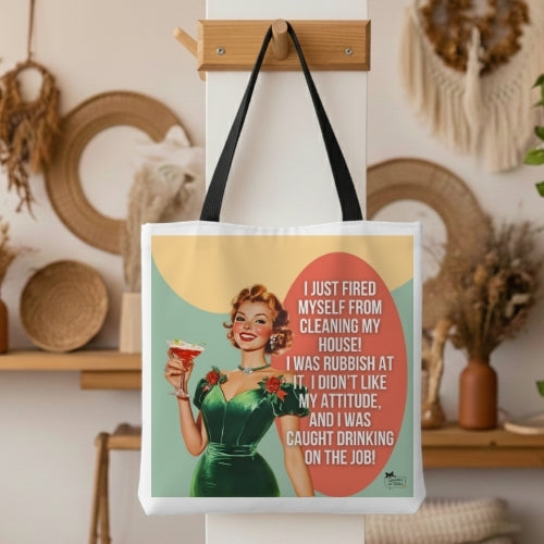 Drinking on the Job Retro Tote Bag