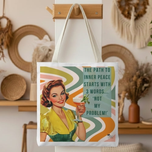 Not My problem Retro Tote Bag