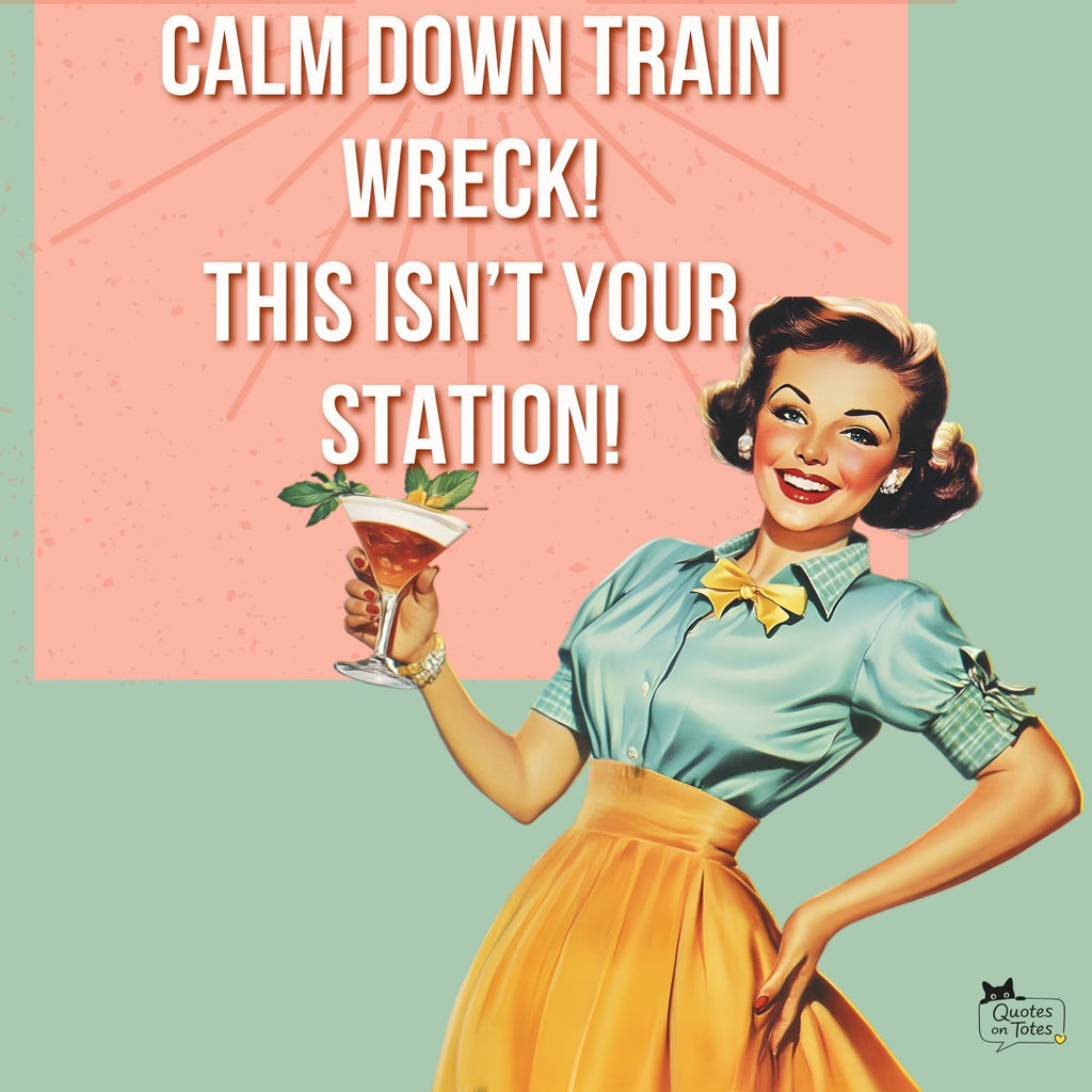Train Wreck Retro Tote Bag