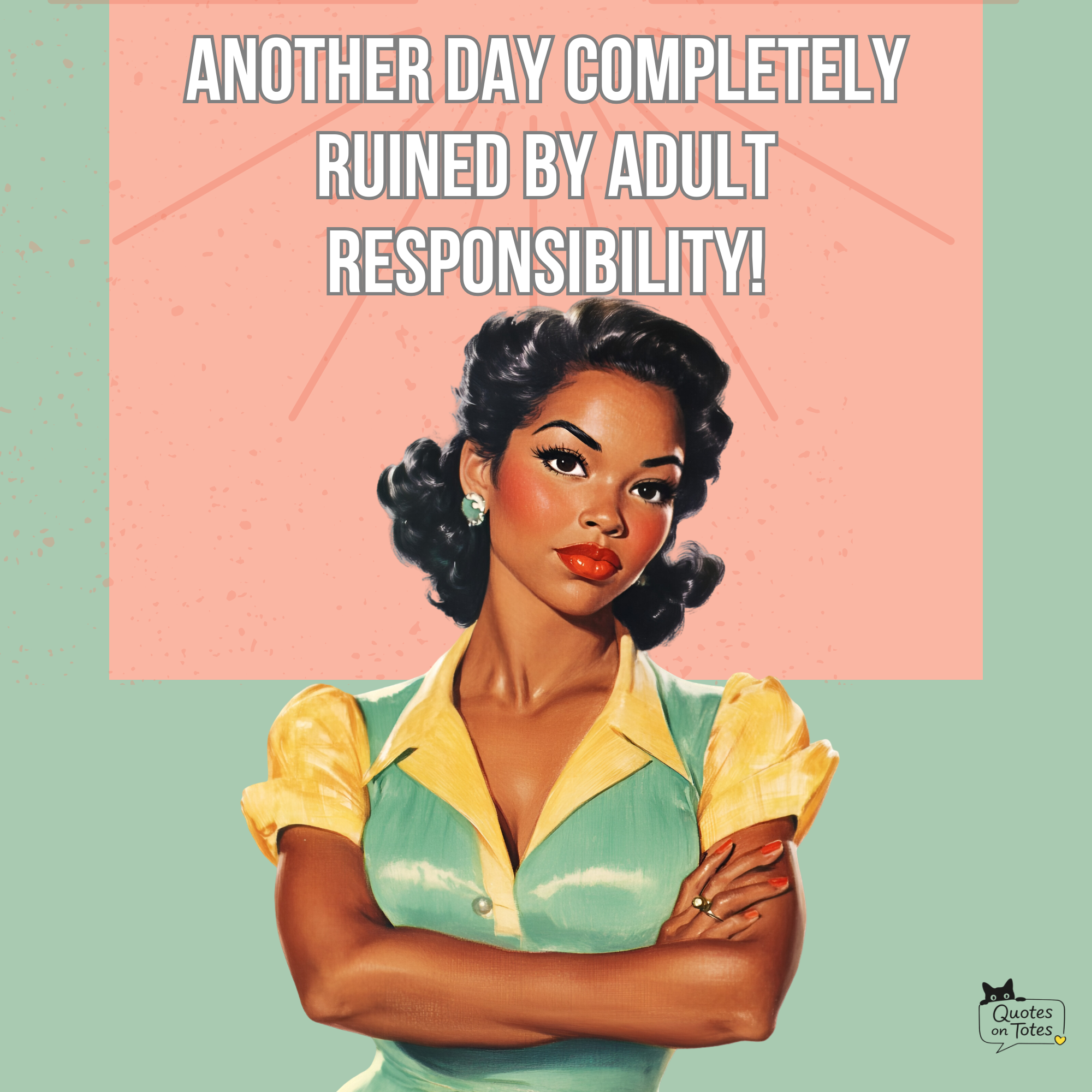 Adult Responsibility Retro Tote Bag