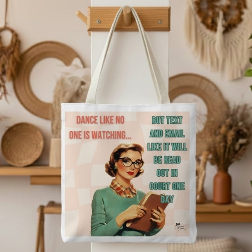 Text and Email Retro Tote Bag
