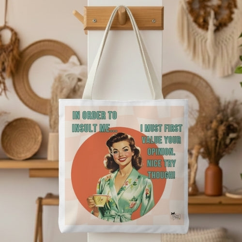 Nice Try Retro Tote Bag