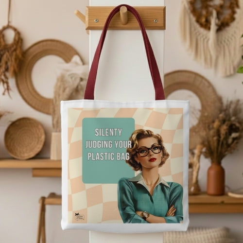 Silently Judging Retro Tote Bag