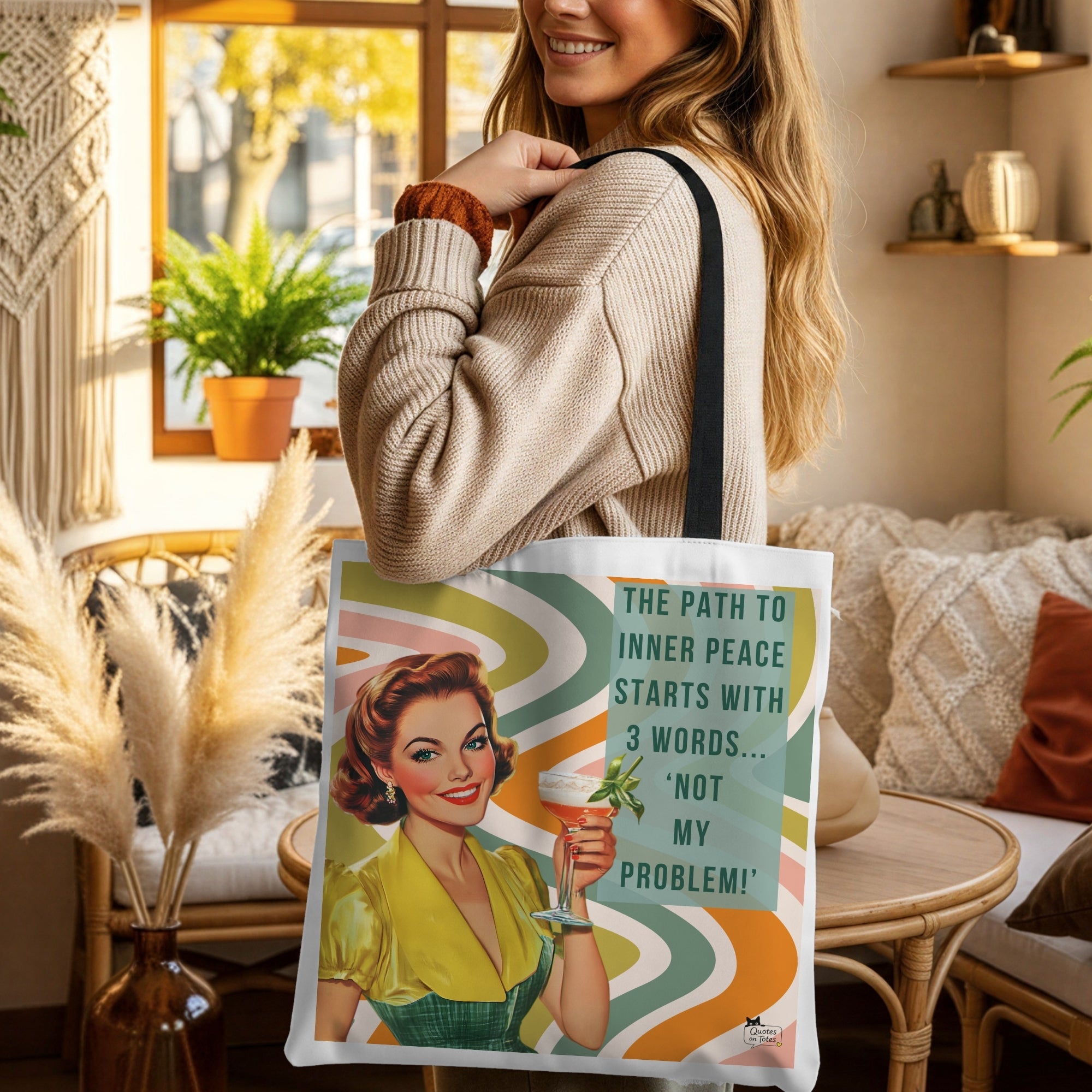 Not My problem Retro Tote Bag