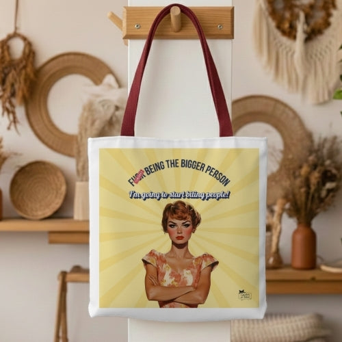 Biting People Retro Tote Bag