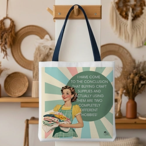 Craft Supplies Retro Tote Bag
