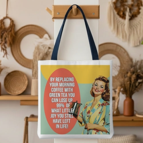 Green Tea Retro Tote Bag