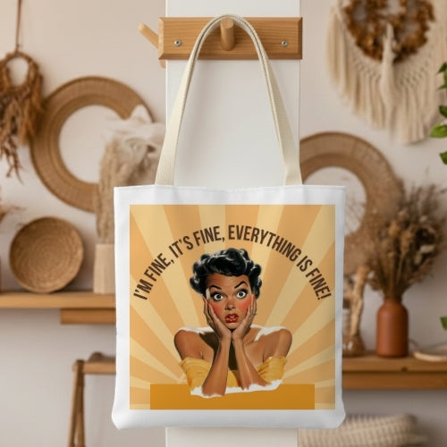 I'm Fine Retro Tote Bag