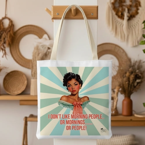 Morning People Retro Tote Bag