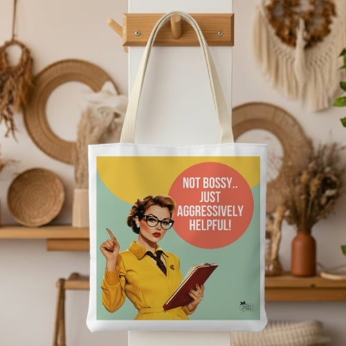 Not Bossy Retro Tote Bag