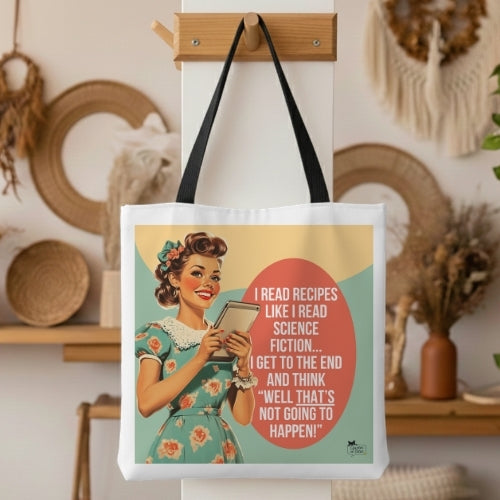 Recipes and Sci-Fi Retro Tote Bag