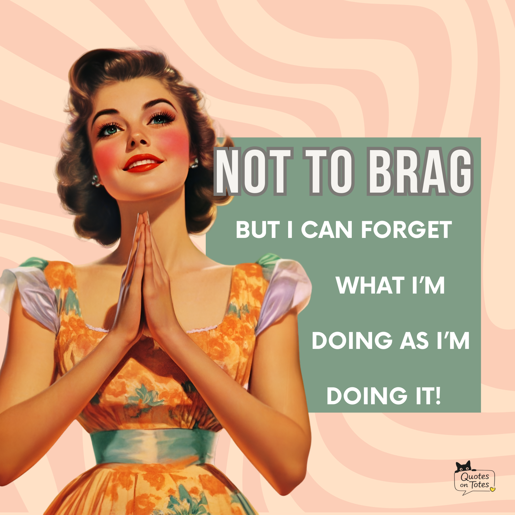 Not to Brag Retro Tote Bag