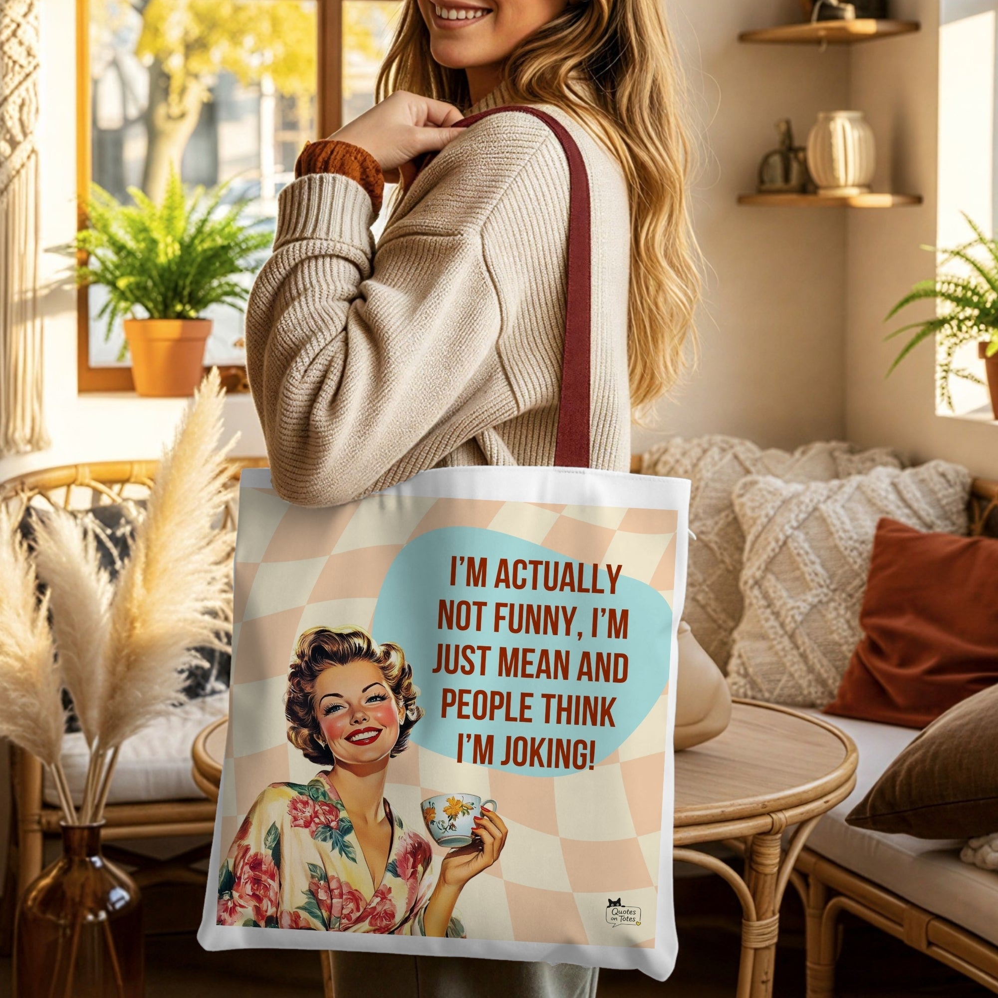 I'm Mean Retro Tote Bag