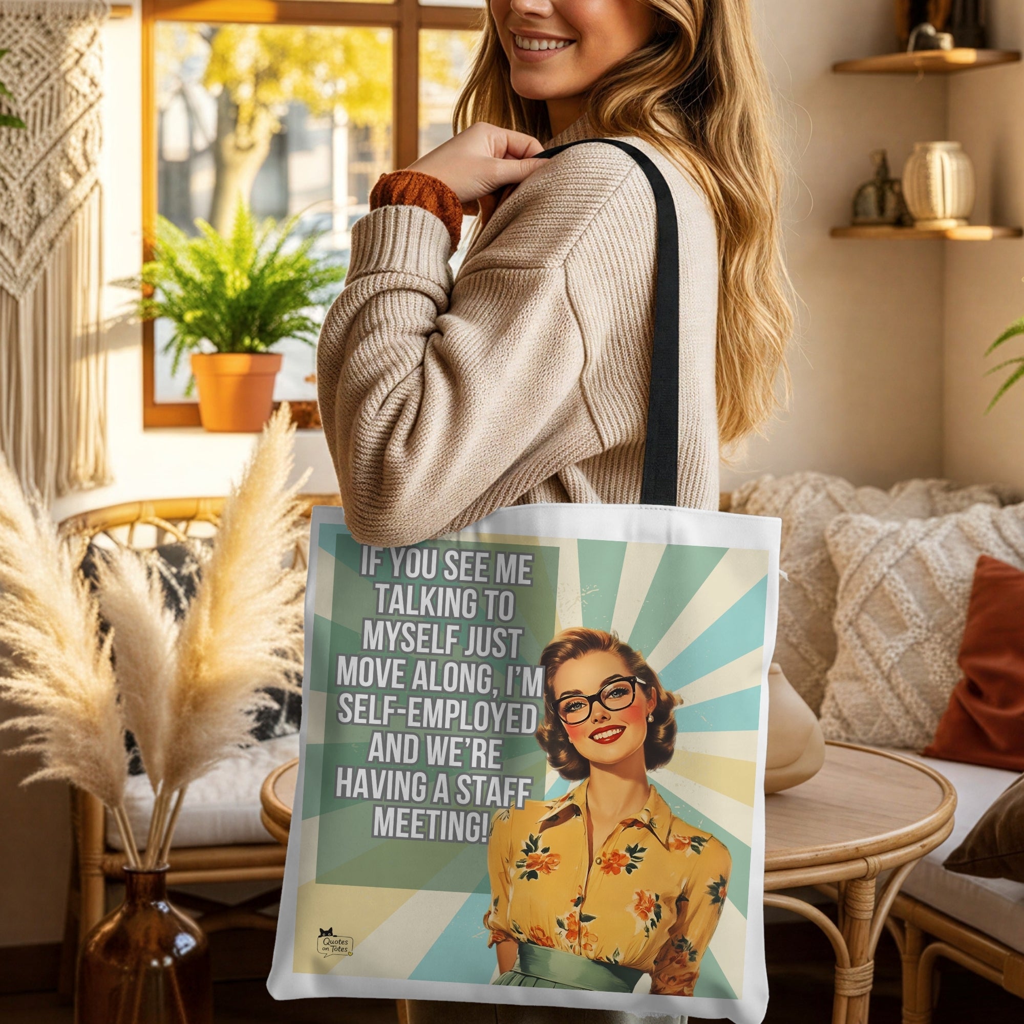 Staff Meeting Retro Tote Bag
