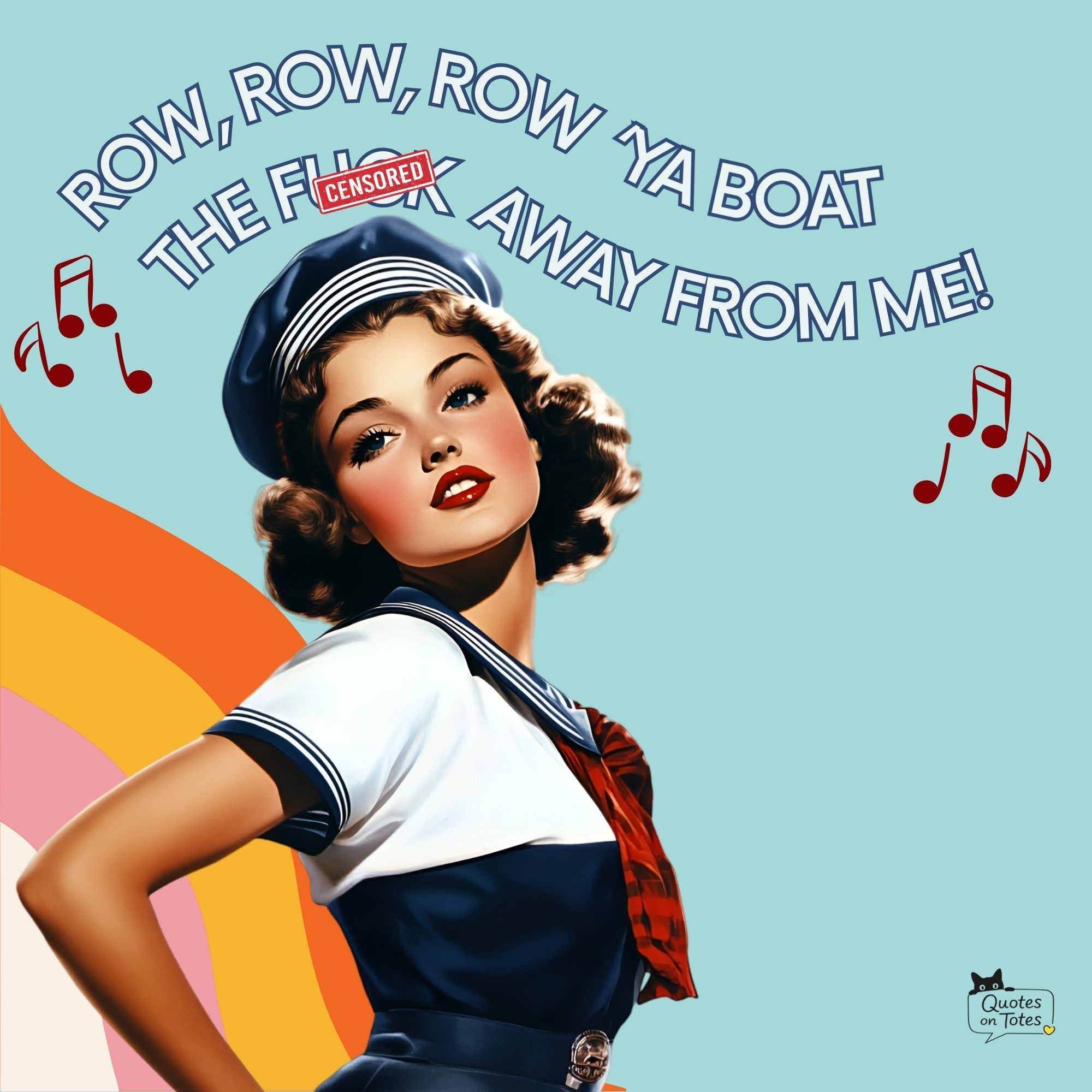 Row Ya Boat Retro Tote Bag