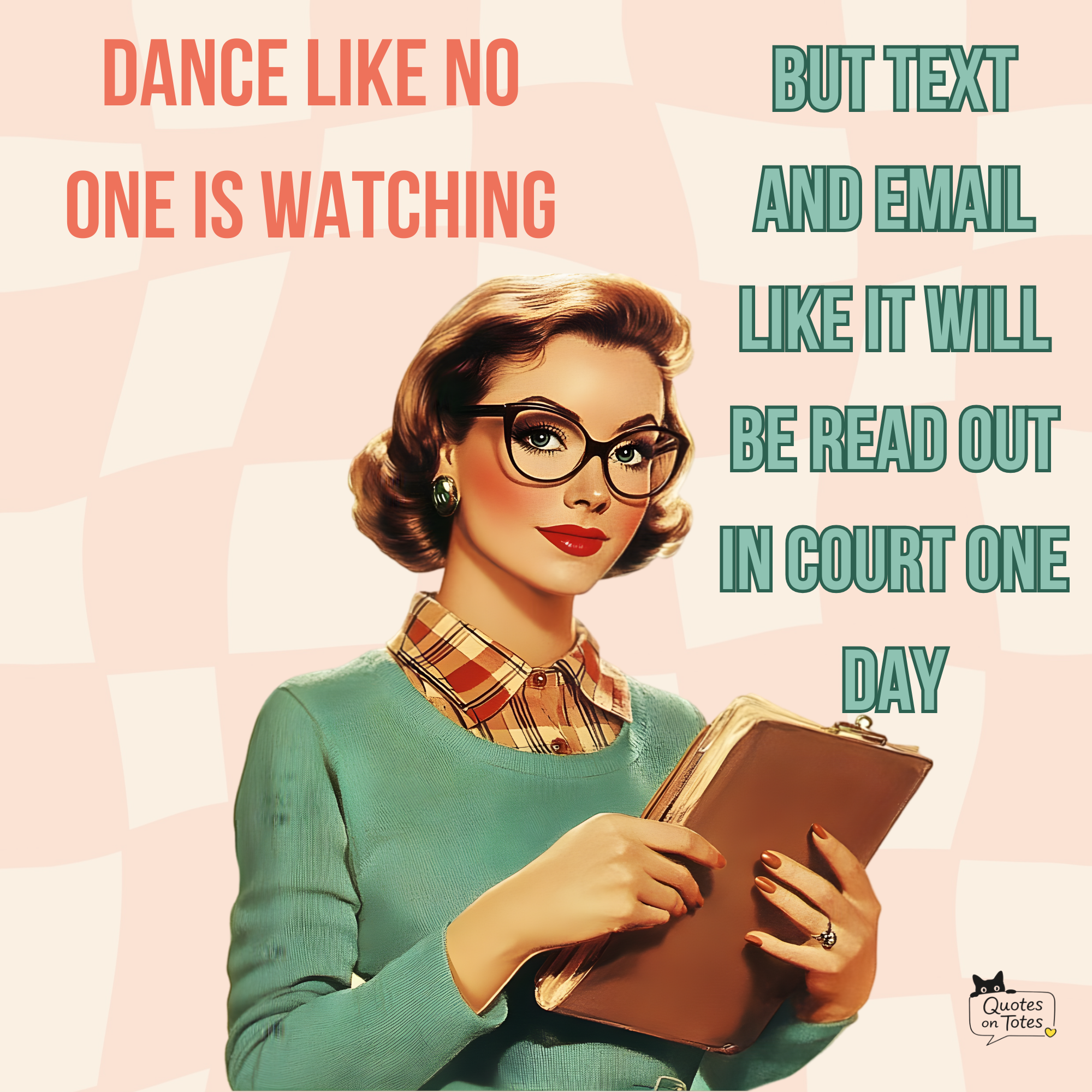Text and Email Retro Tote Bag