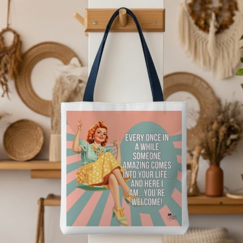 You're Welcome Retro Tote Bag