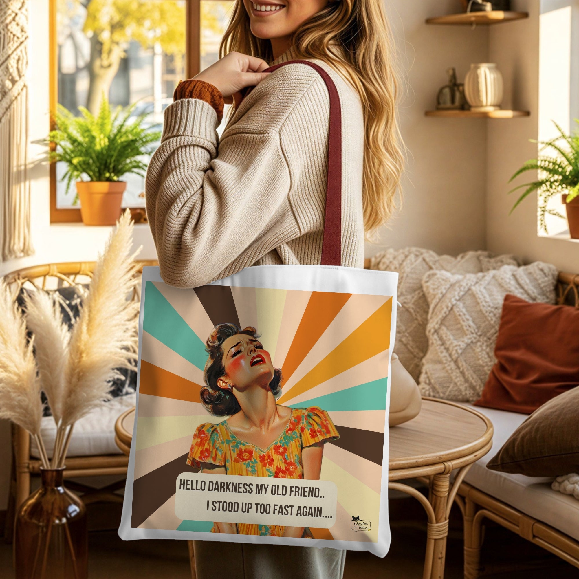 Hello Darkness Retro Tote Bag