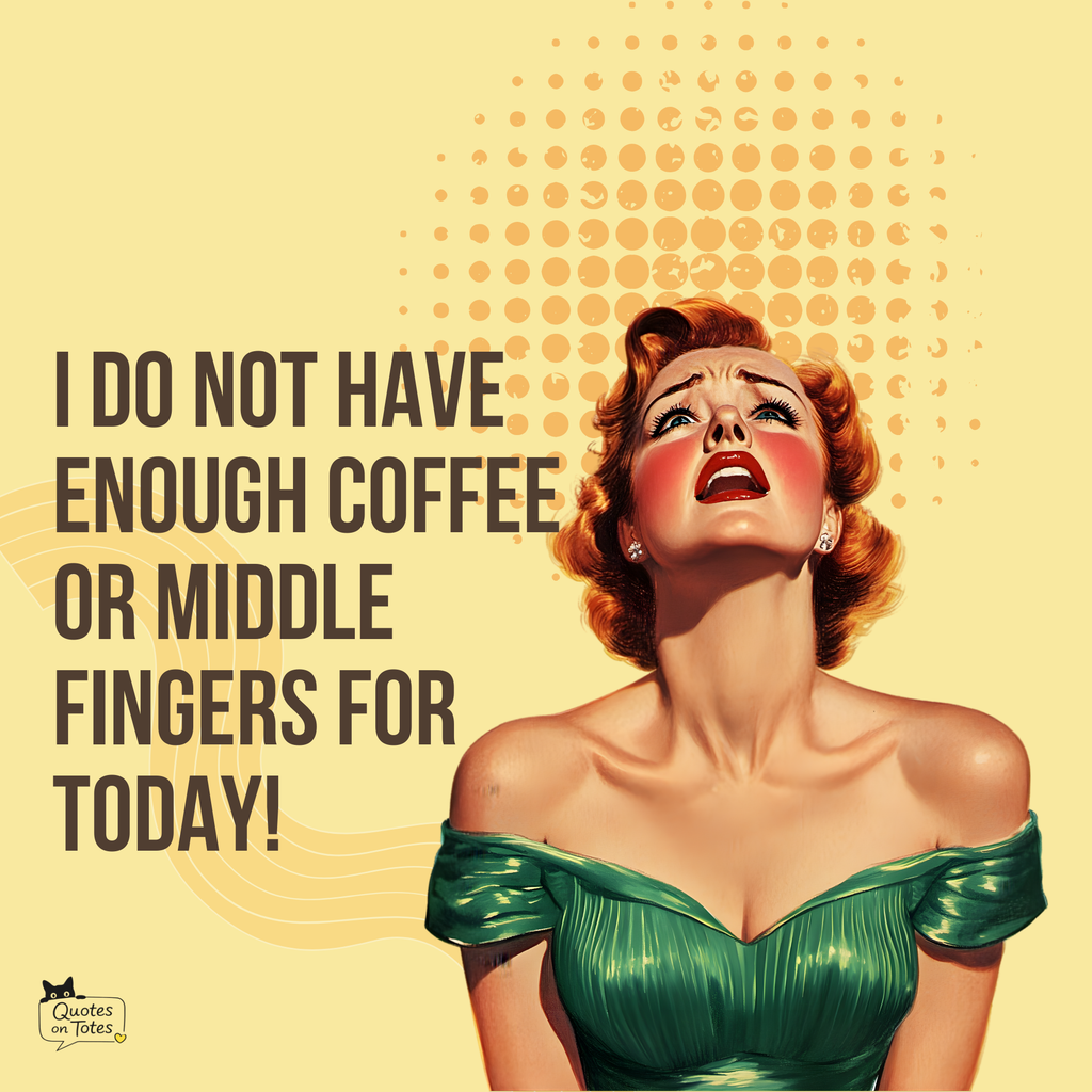 Coffee and Middle Fingers Retro Tote Bag