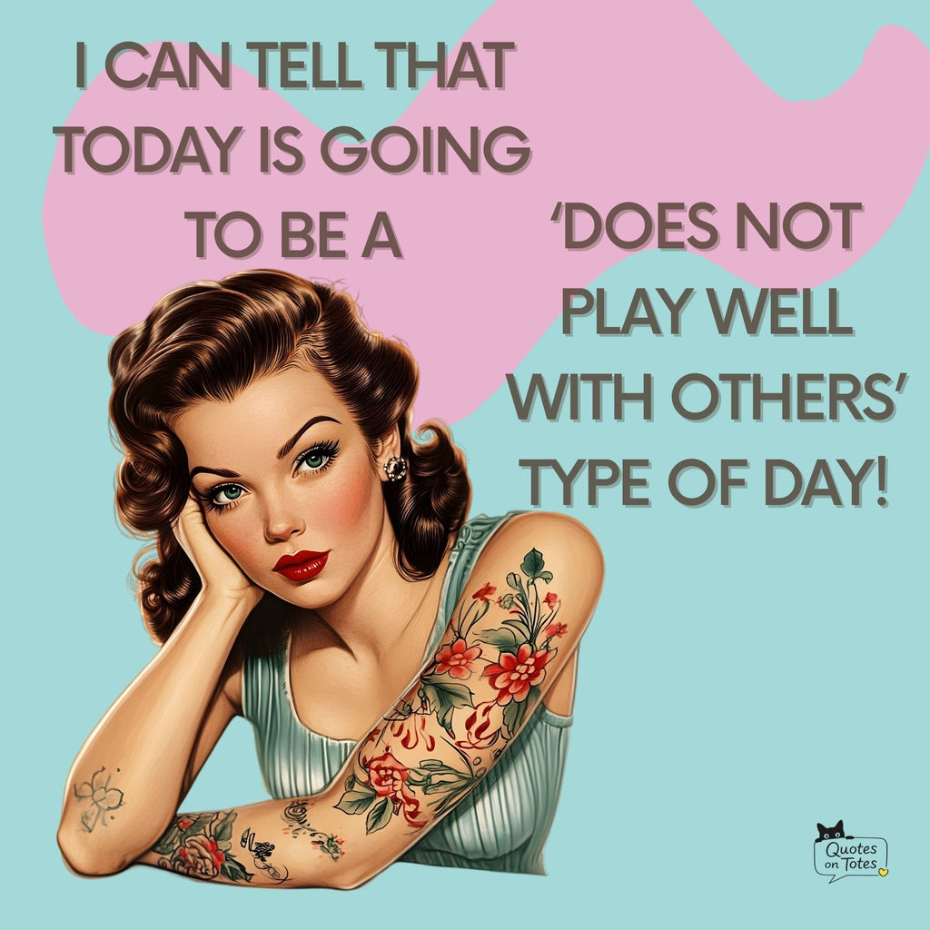 Does Not Play Well Retro Tote Bag