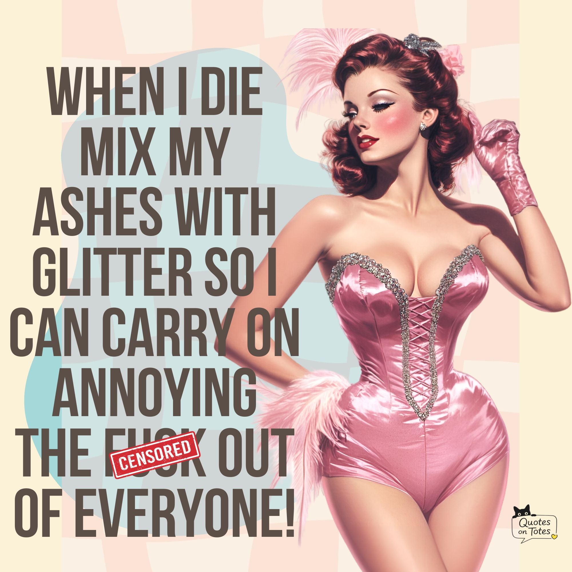 Glitter Retro Tote Bag