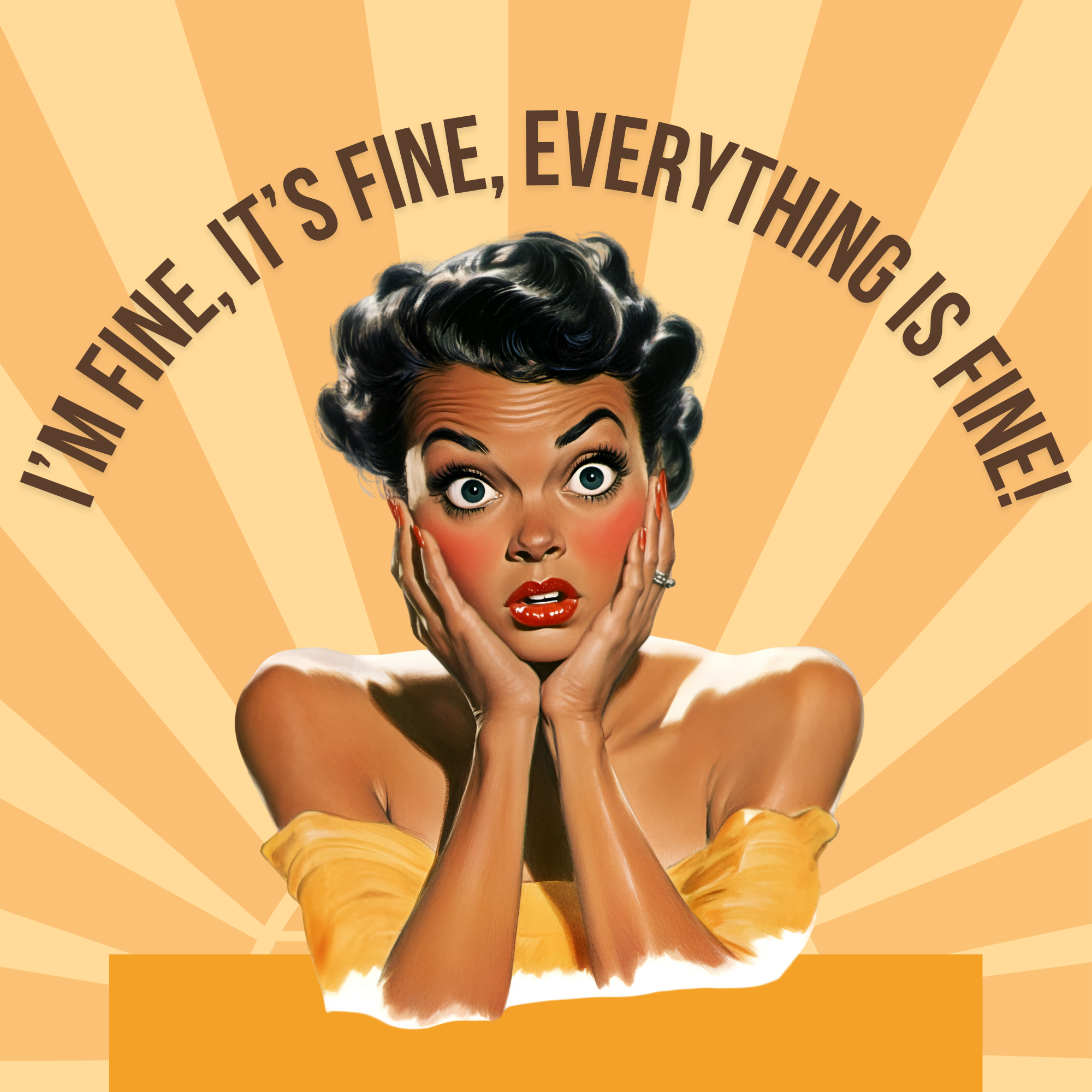 I'm Fine Retro Tote Bag