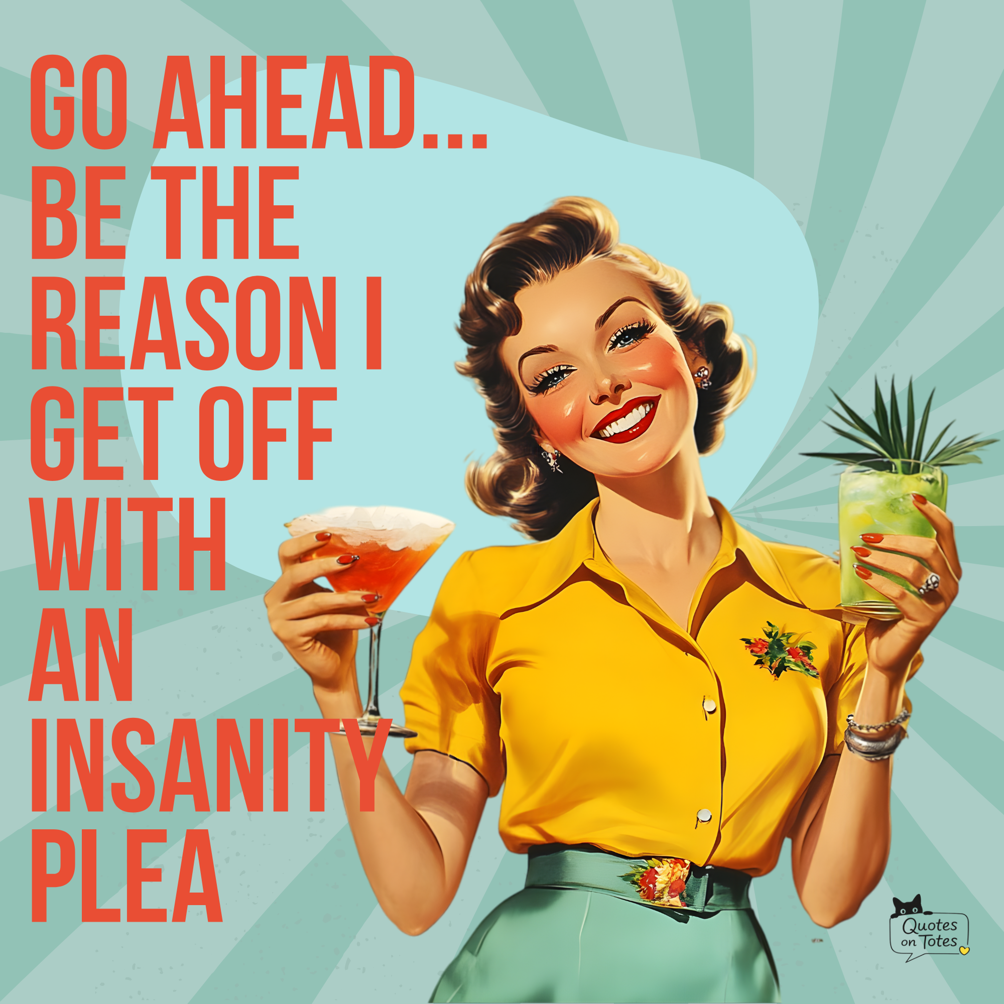 Insanity Plea Retro Tote Bag