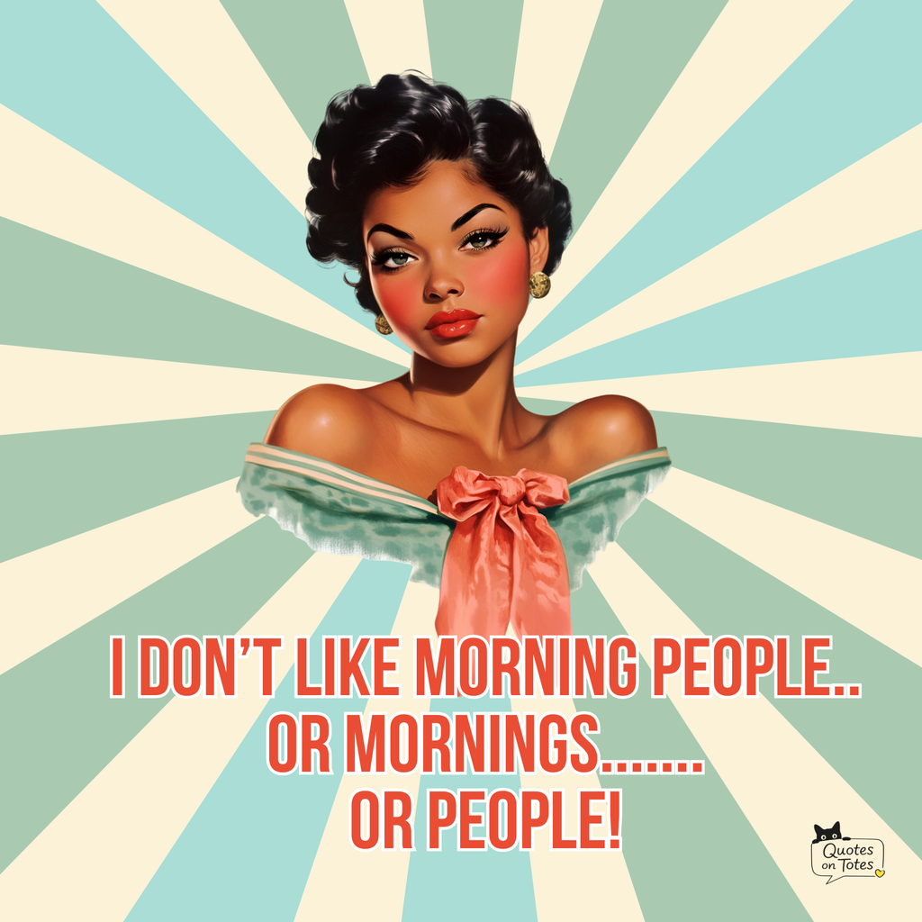 Morning People Retro Tote Bag