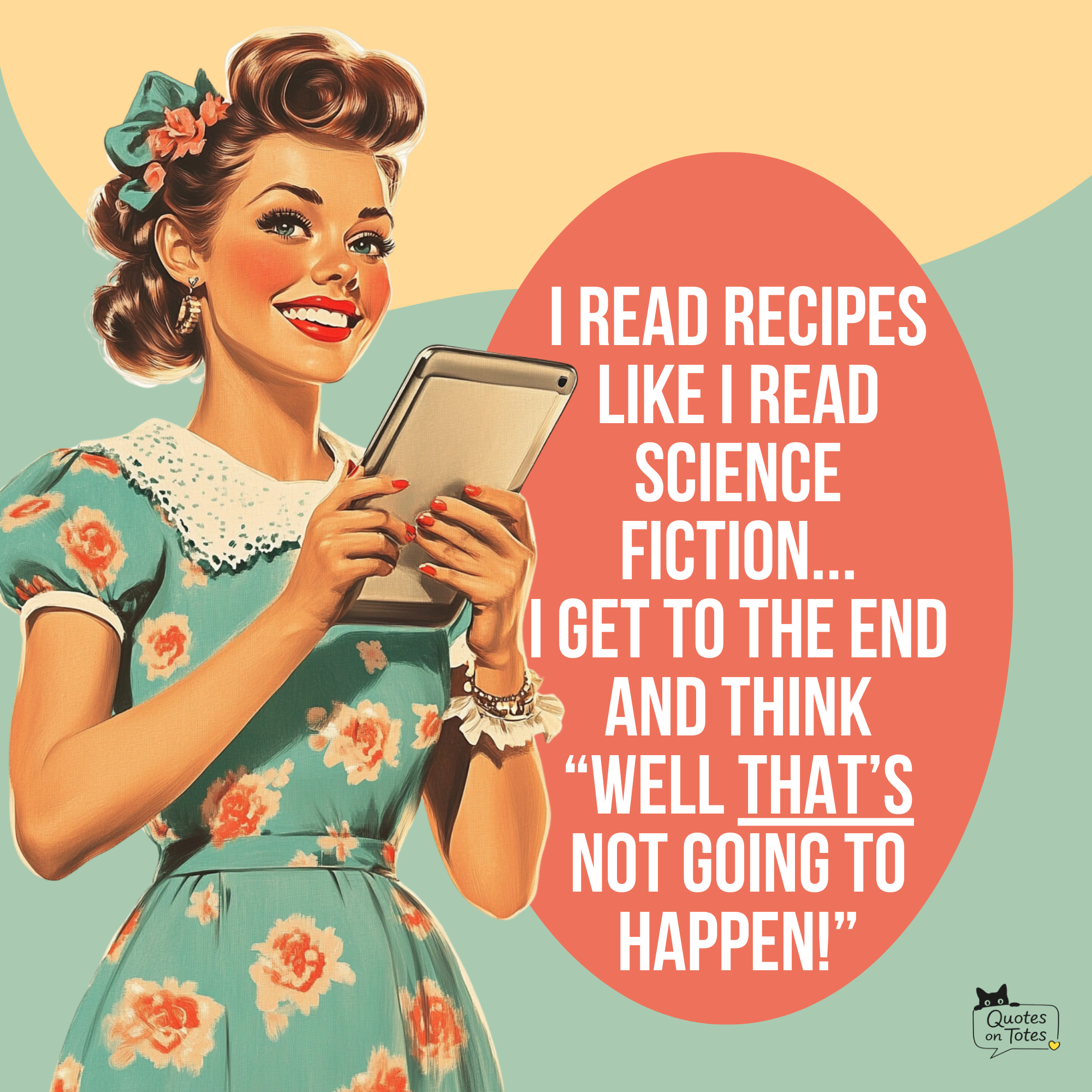 Recipes and Sci-Fi Retro Tote Bag