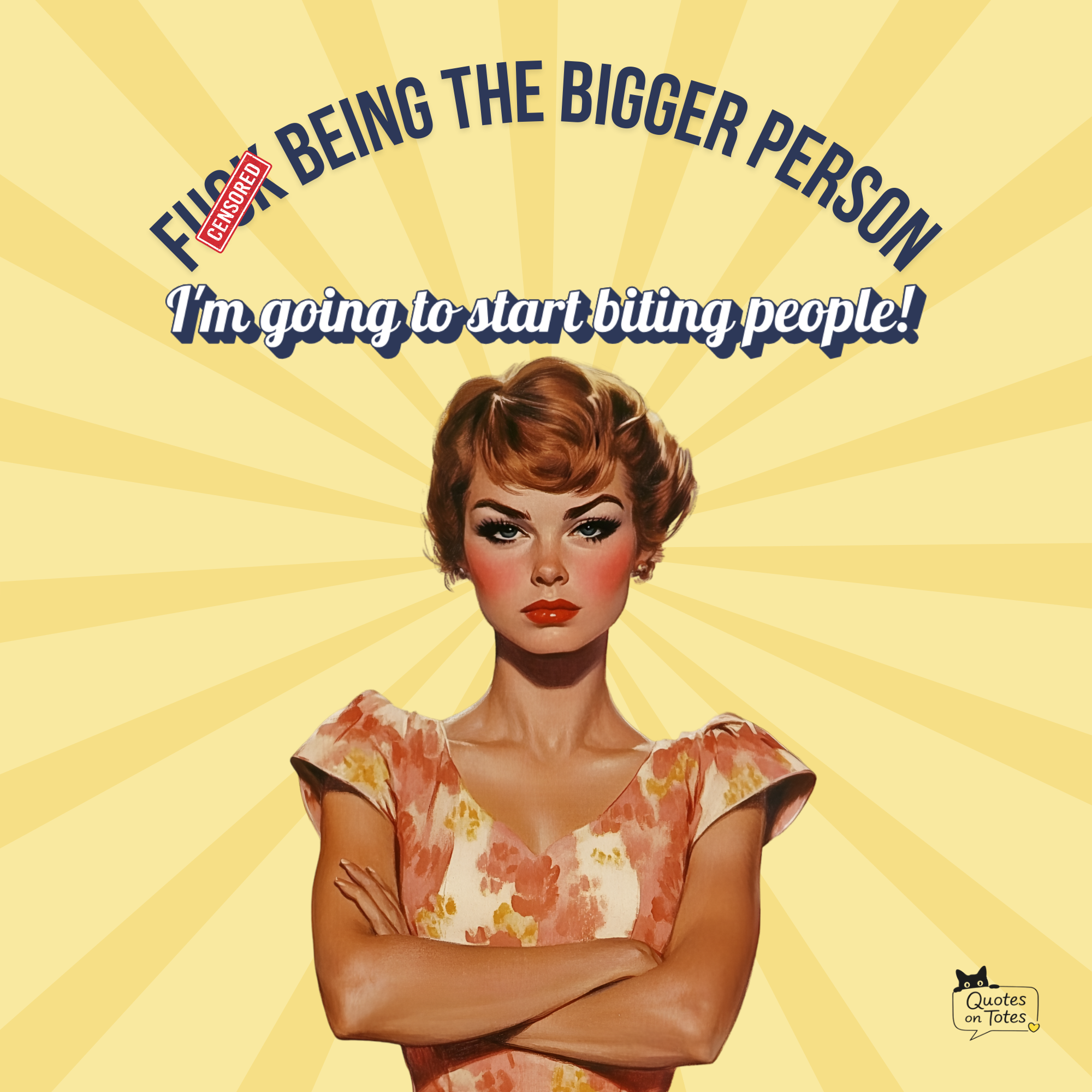 Biting People Retro Tote Bag