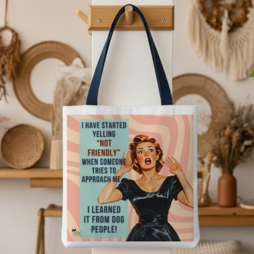 Not Friendly Retro Tote Bag