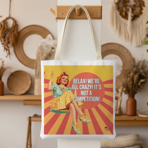 We're All Crazy Retro Tote Bag