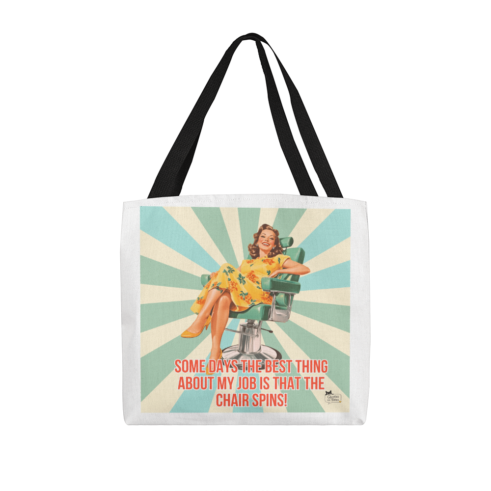 The Chair Spins Retro Tote Bag