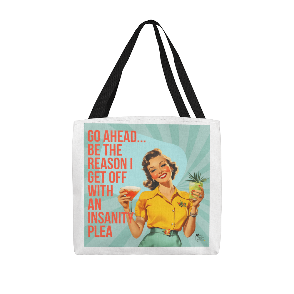 Insanity Plea Retro Tote Bag