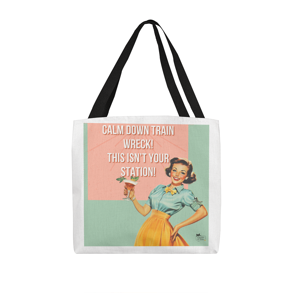 Train Wreck Retro Tote Bag