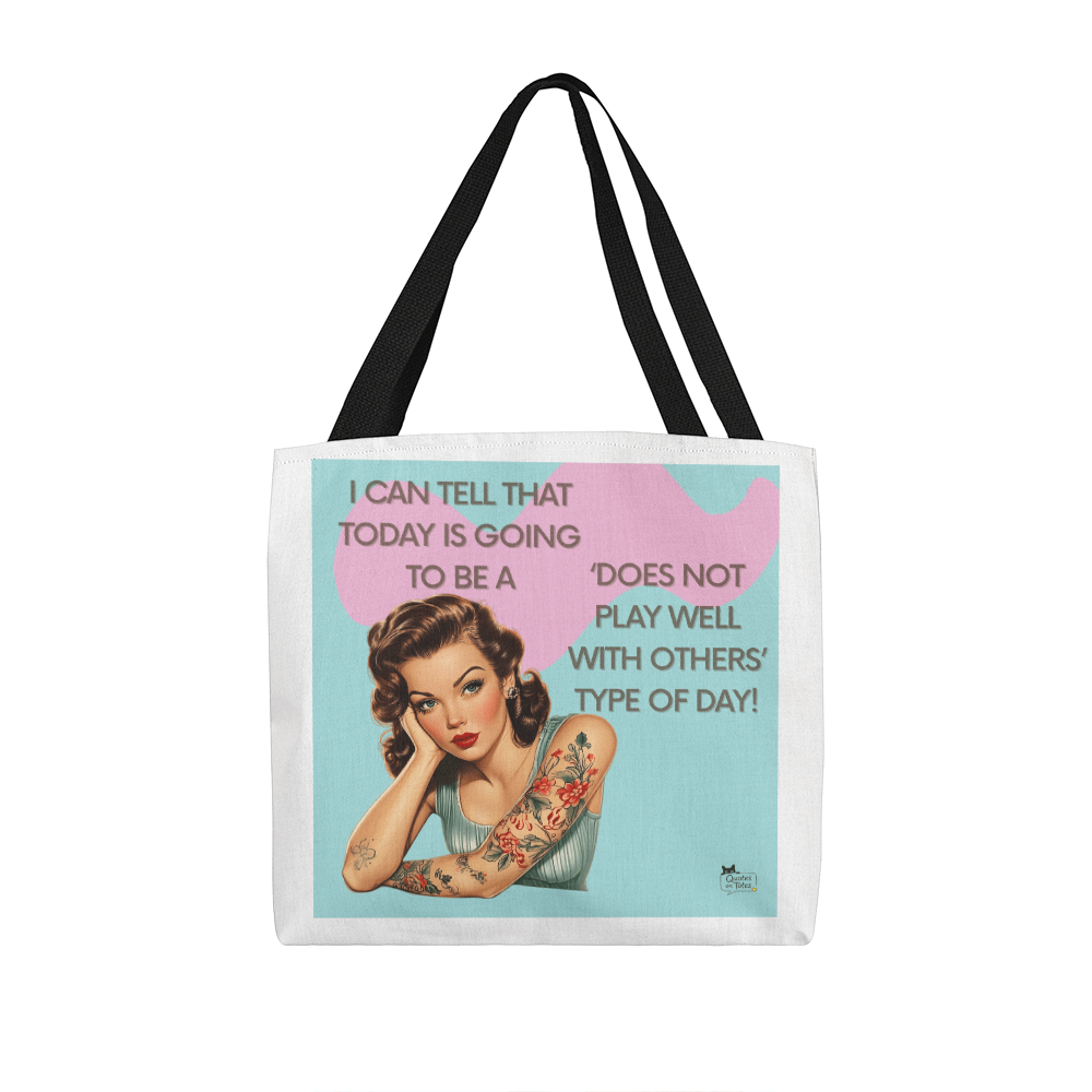 Does Not Play Well Retro Tote Bag