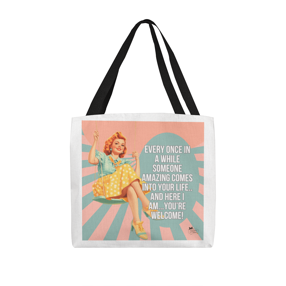 You're Welcome Retro Tote Bag