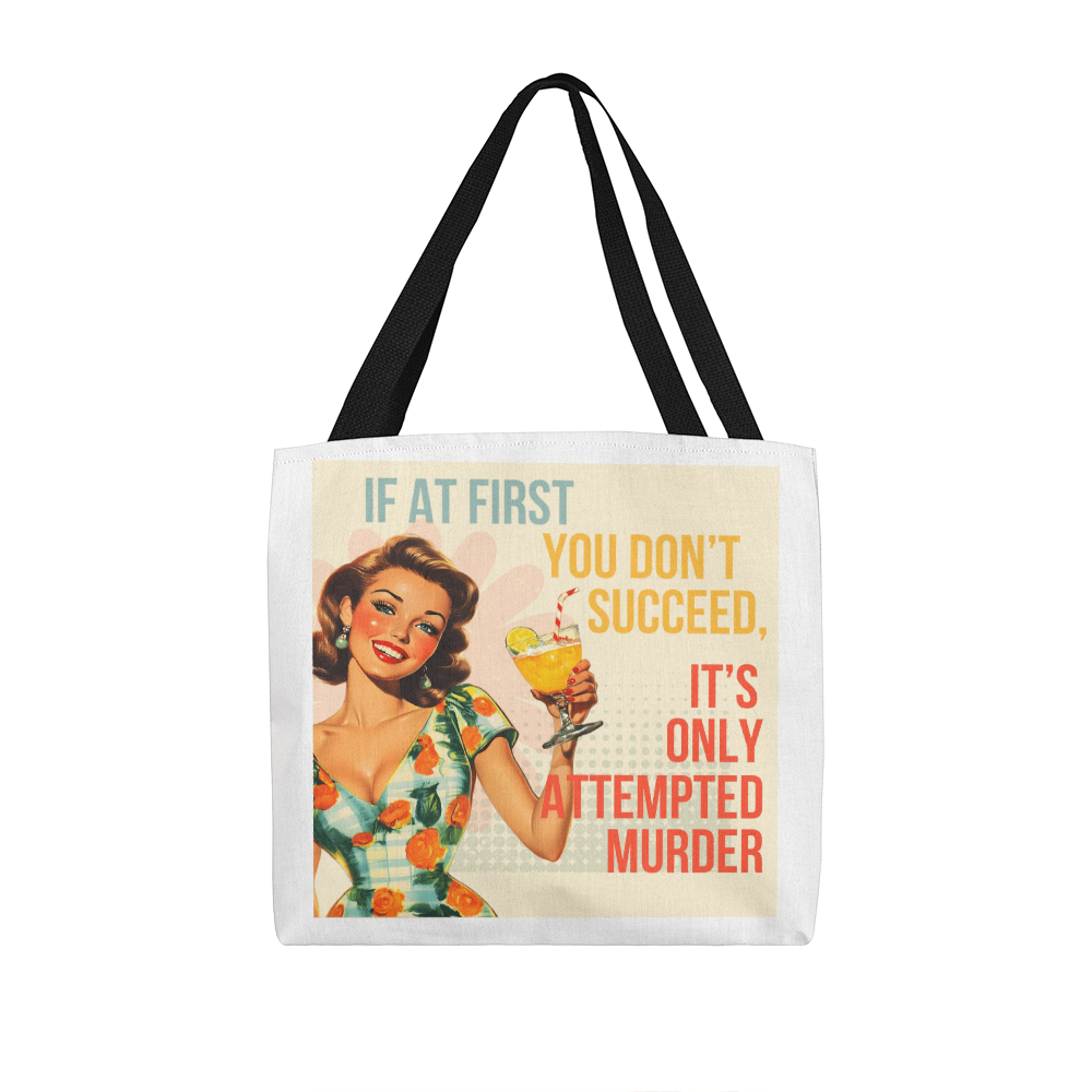 Attempted Murder Retro Tote Bag