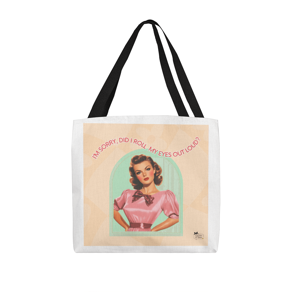 Roll My Eyes Retro Tote Bag