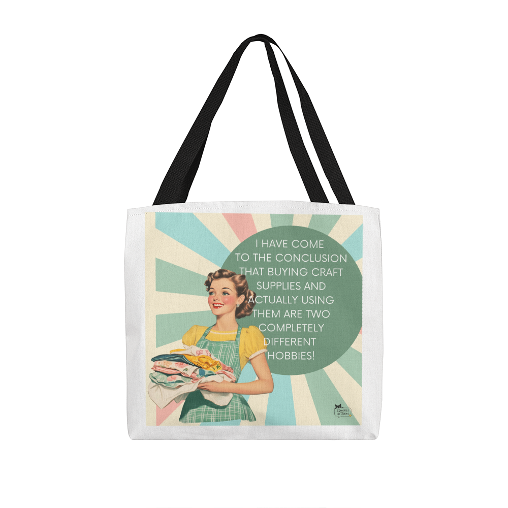 Craft Supplies Retro Tote Bag